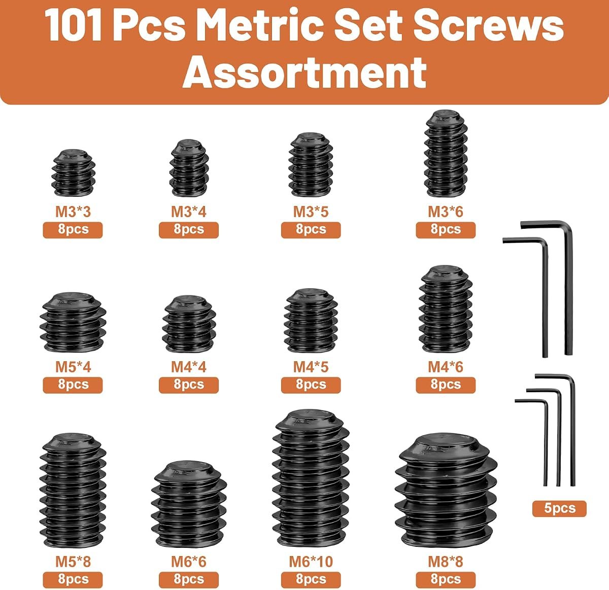 101-Piece Metric Set Screw Kit, 12.9, view 2
