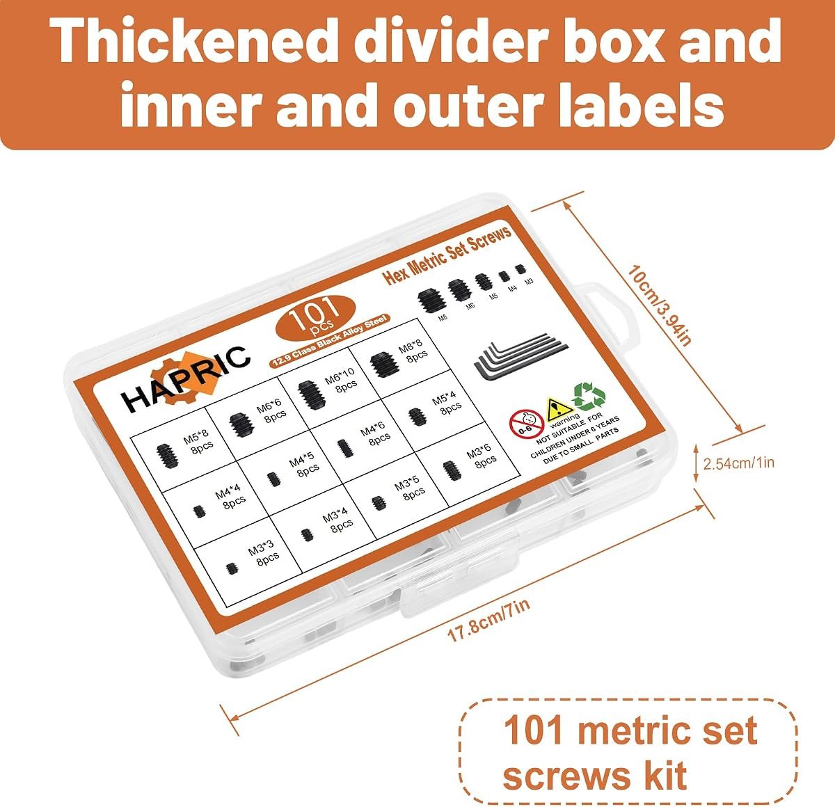 101-Piece Metric Set Screw Kit, 12.9, view 5