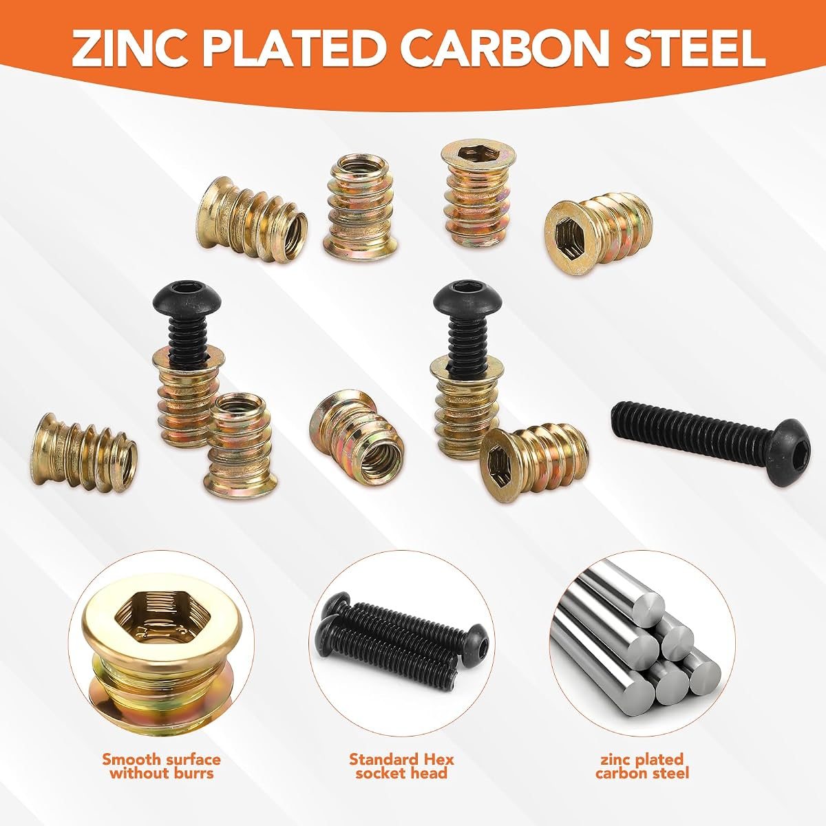 120-Piece 1/4-20 Threaded Insert Kit for Wood, view 3