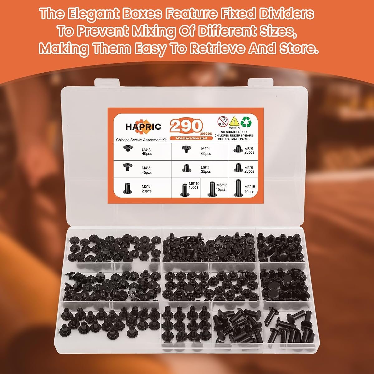 145 Sets Chicago Screws, Gunmetal Black, view 4