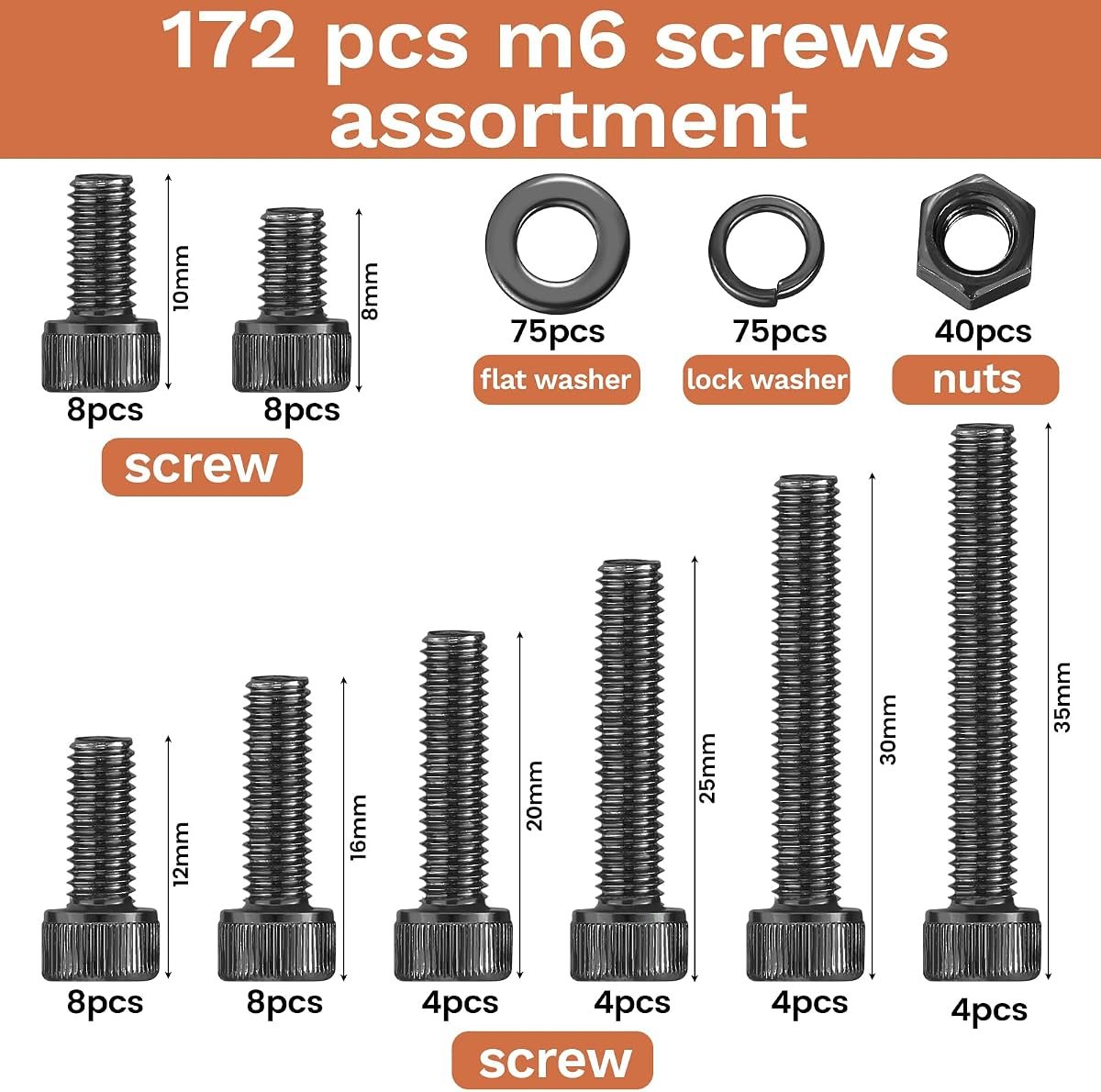 172-Piece M6 Bolt Kit, view 2