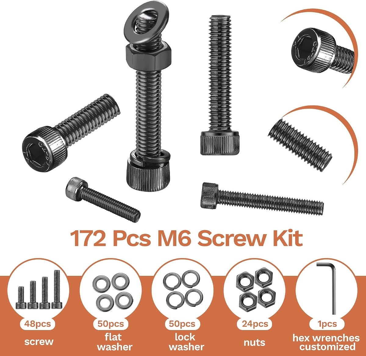172-Piece M6 Bolt Kit, view 3