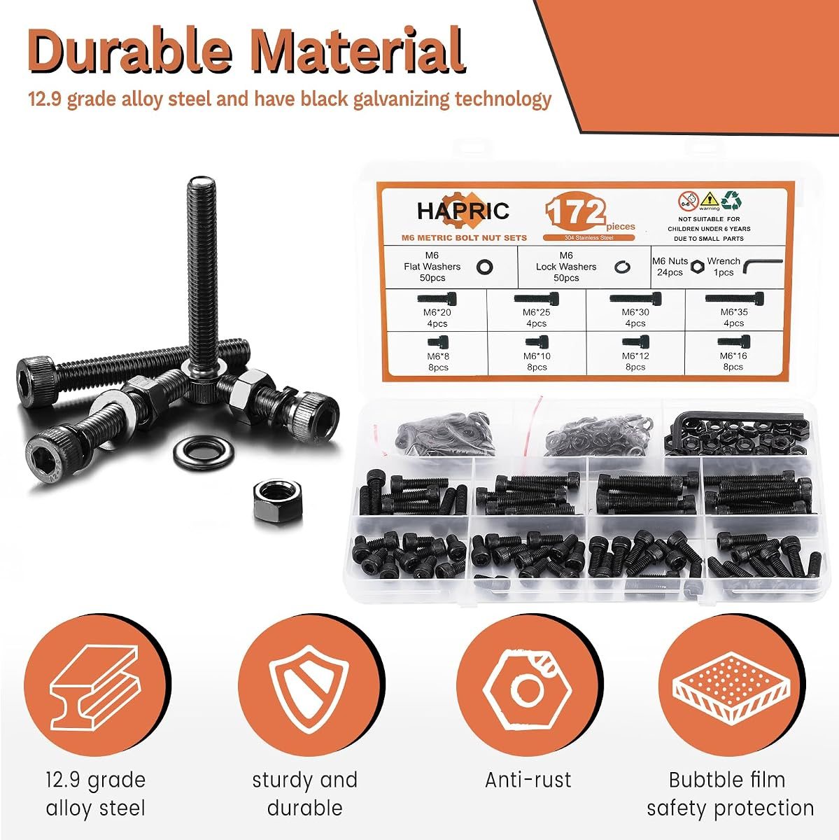 172-Piece M6 Bolt Kit, view 5