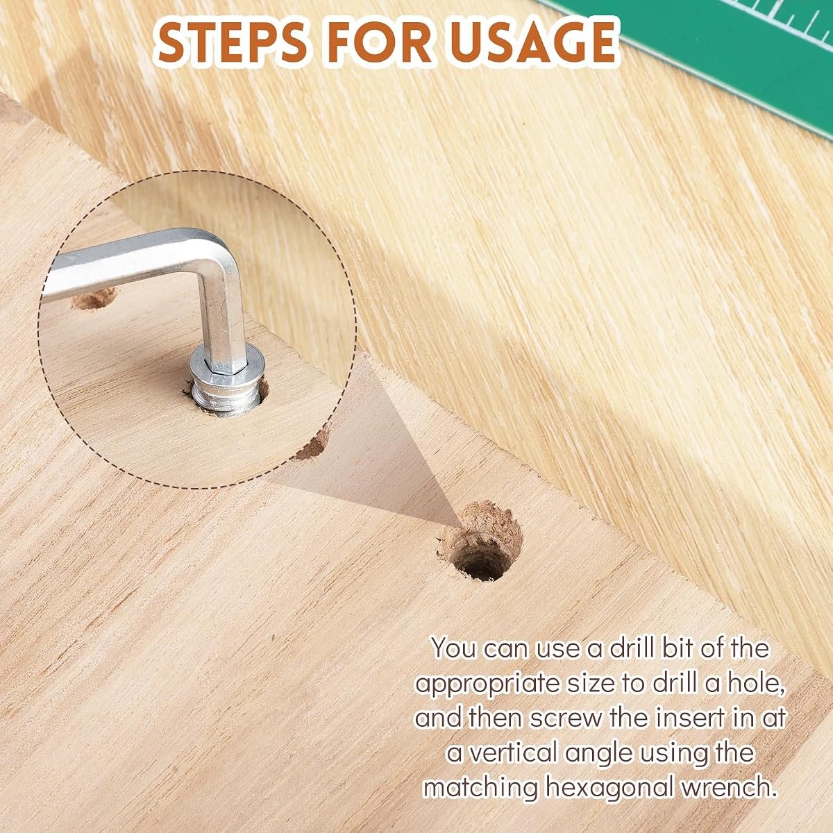 191-Piece Threaded Insert Kit for Wood, 10 Sizes, view 5