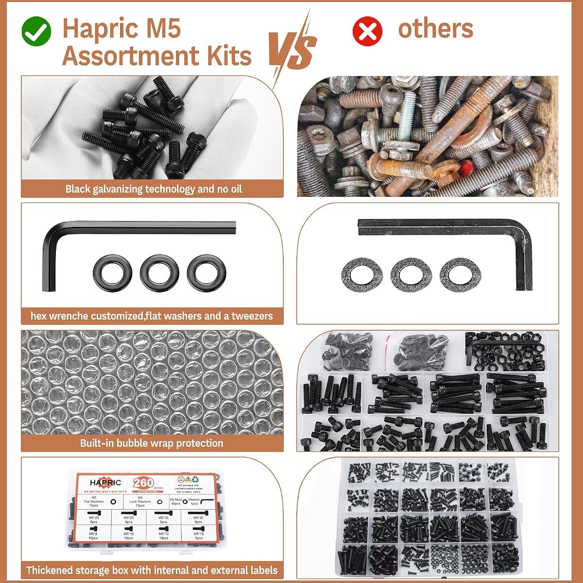 260-Piece M5 Screw Kit, view 4