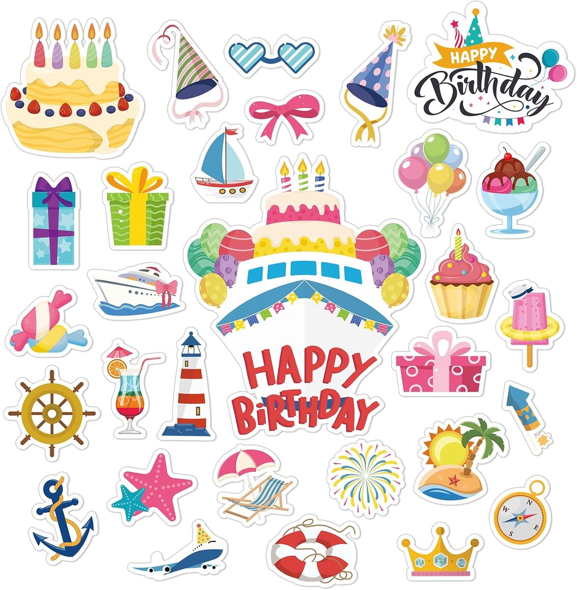 30-Piece Birthday Cruise Door Magnets by Hapric