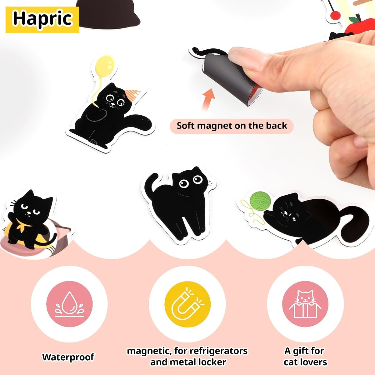 30-Piece Black Cat Fridge Magnets, view 2