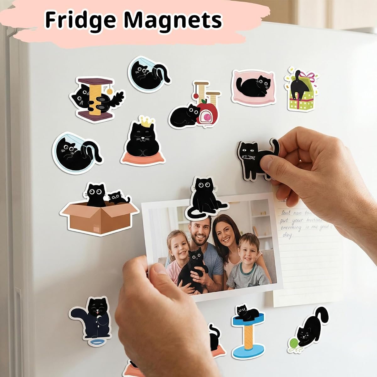 30-Piece Black Cat Fridge Magnets, view 4