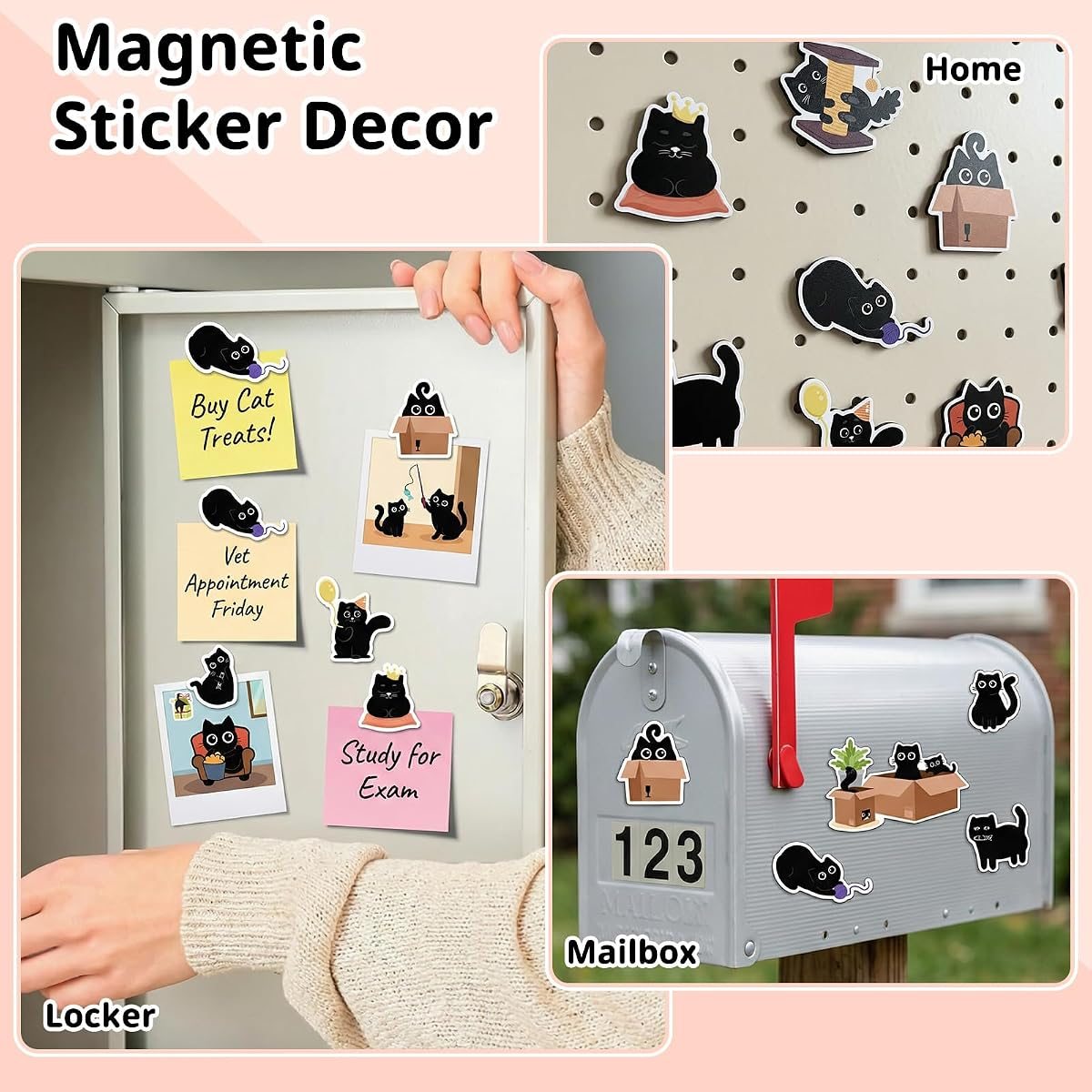 30-Piece Black Cat Fridge Magnets, view 5