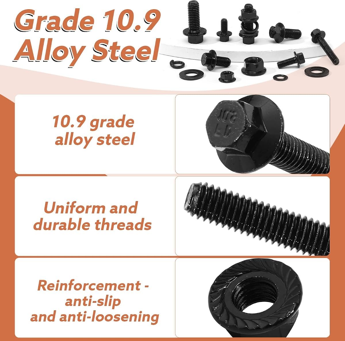 384-Piece Flange Bolt Kit, M6 M8 M10, view 4