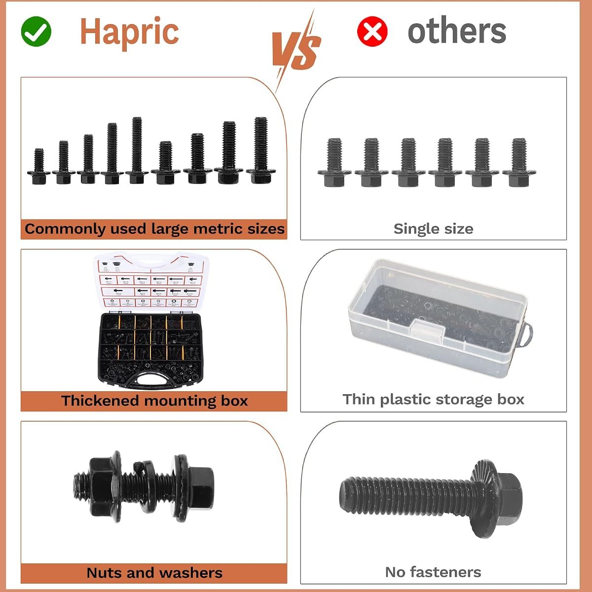 384-Piece Flange Bolt Kit, M6 M8 M10, view 5