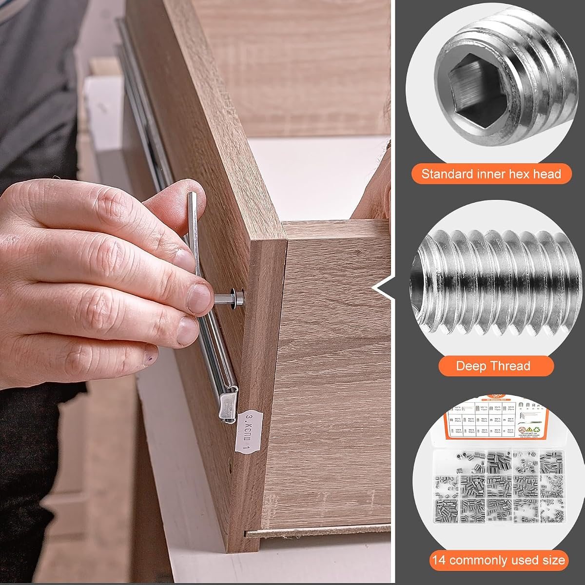 485-Piece 304 Stainless Set Screw Kit, view 5