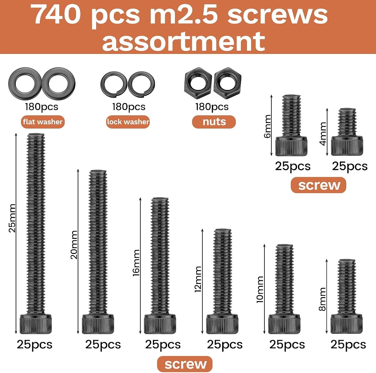 740-Piece M2.5 Screw Kit, view 2