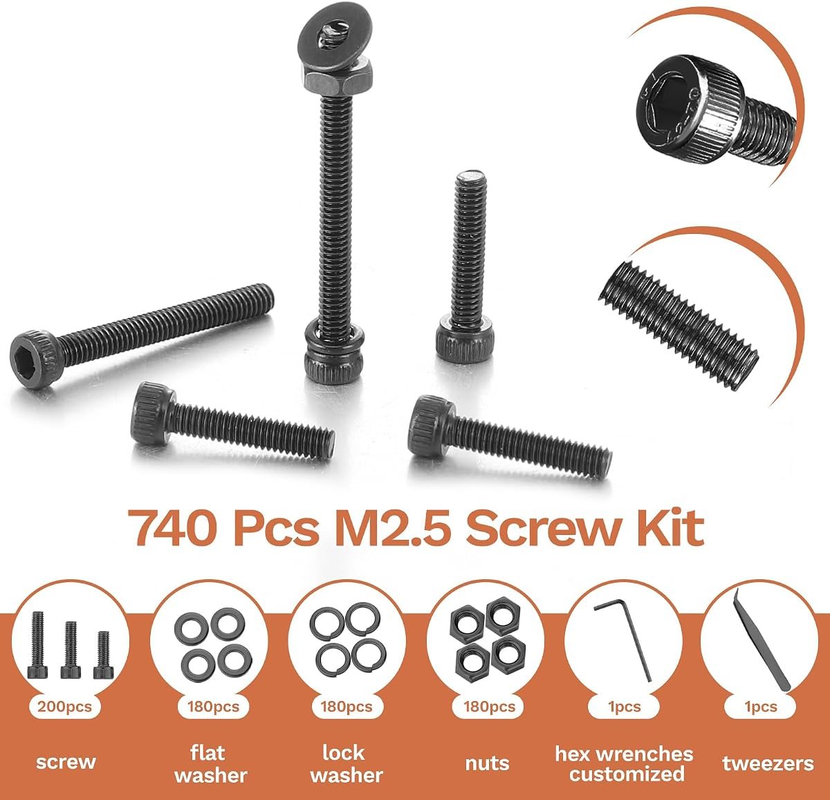740-Piece M2.5 Screw Kit, view 3