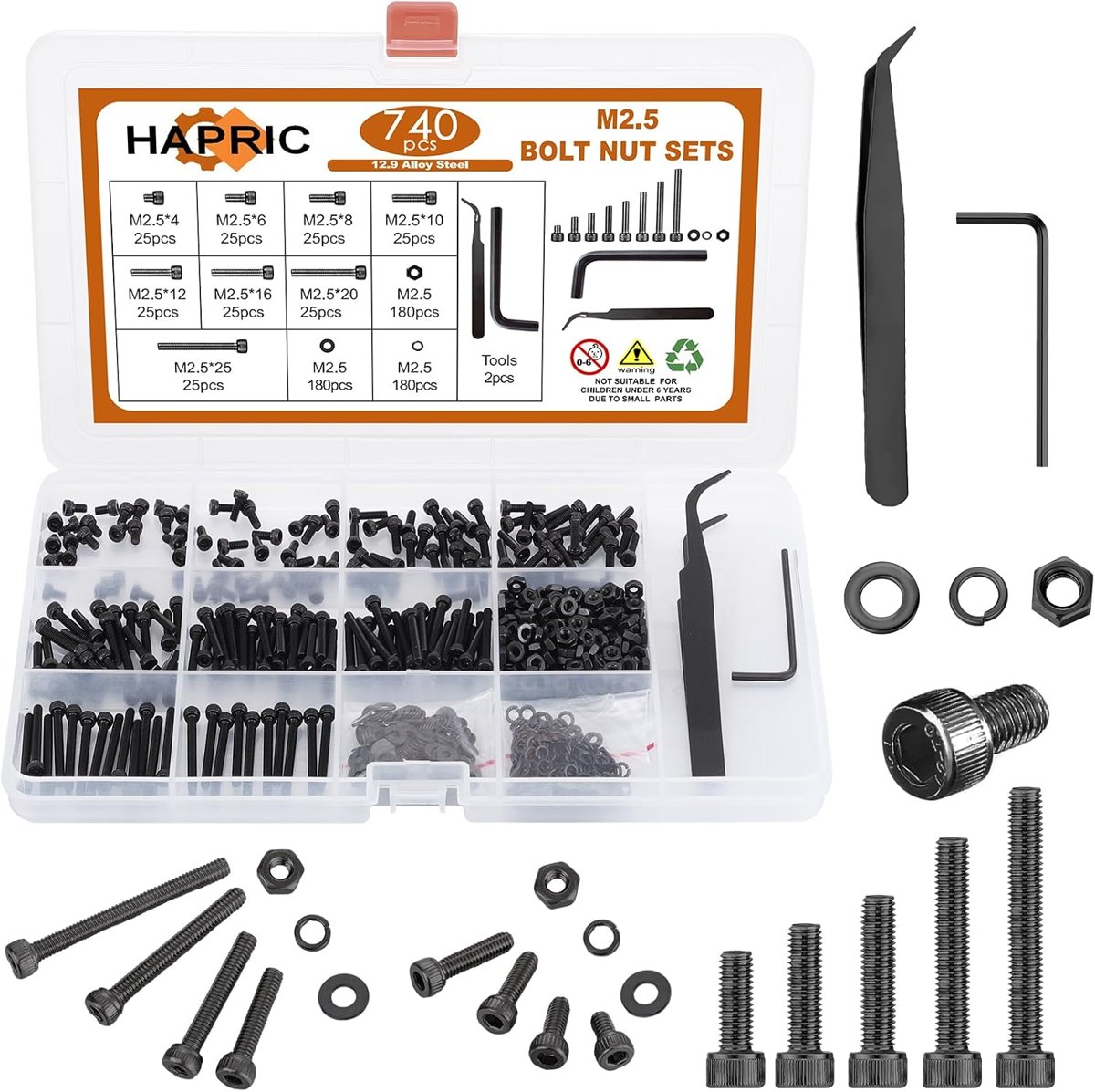 740-Piece M2.5 Screw Kit by Hapric