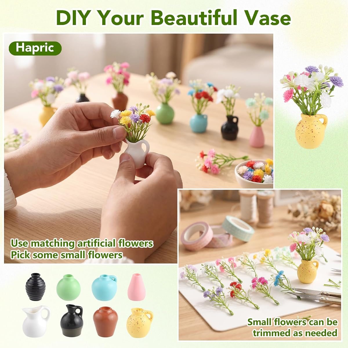 8-Piece Mini Vase Fridge Magnets, view 2