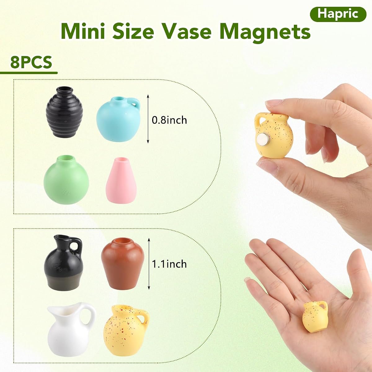 8-Piece Mini Vase Fridge Magnets, view 4