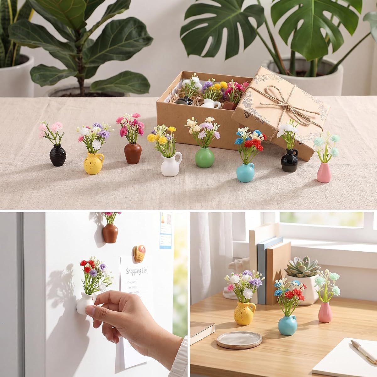 8-Piece Mini Vase Fridge Magnets, view 5