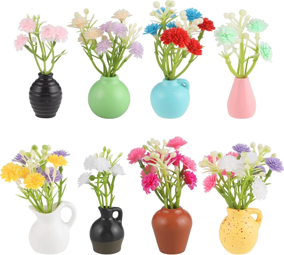 8-Piece Mini Vase Fridge Magnets by Hapric