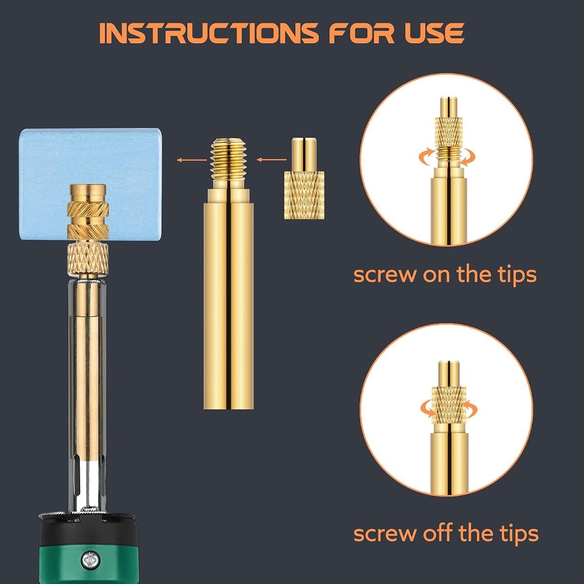 Heat-Set Insert Tips M2 to M8, 8 Pieces, view 5